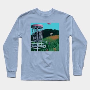 Disc Golf on a Hilly Field Long Sleeve T-Shirt